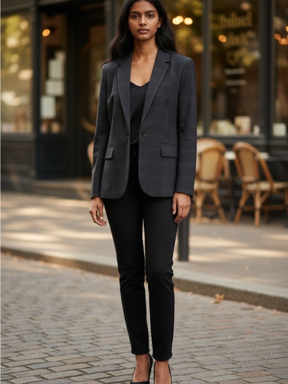 TRISTAN womens Pinstripe wool blend Blazer - Navy Blue size 14